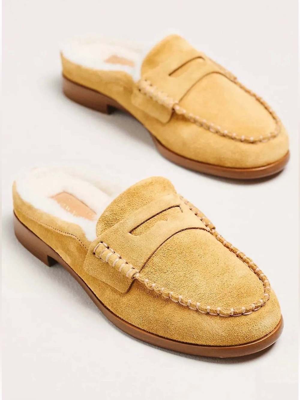 NEW Rag & Bone Carter Suede Shearling Mule
